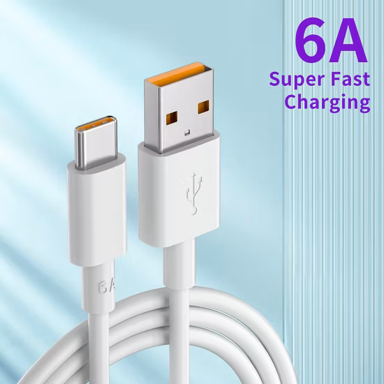 Factory Premium 6A Super Fast Charging Cable USB C Cable Type C Fast Charger Data Cable for Samsung