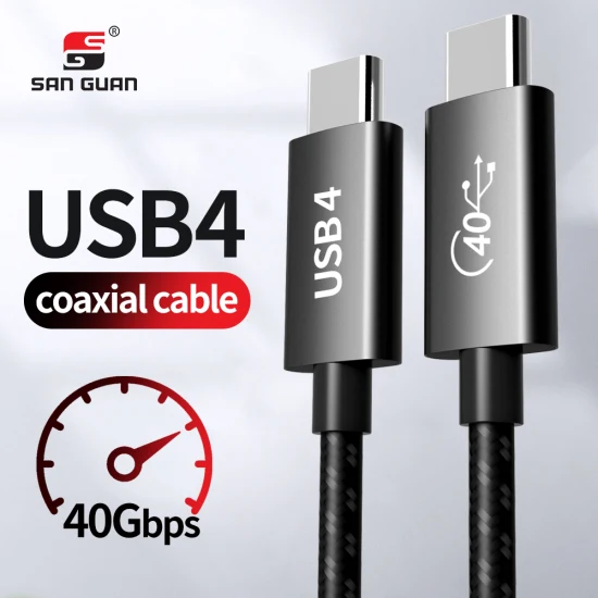 Novo cabo coaxial 3m 10FT USB4 Gen3 100W Pd Charge Thunderbolt 4 40gbps Usbc para Thunderbolt4 Tbt3 ISO9001 Fábrica certificada